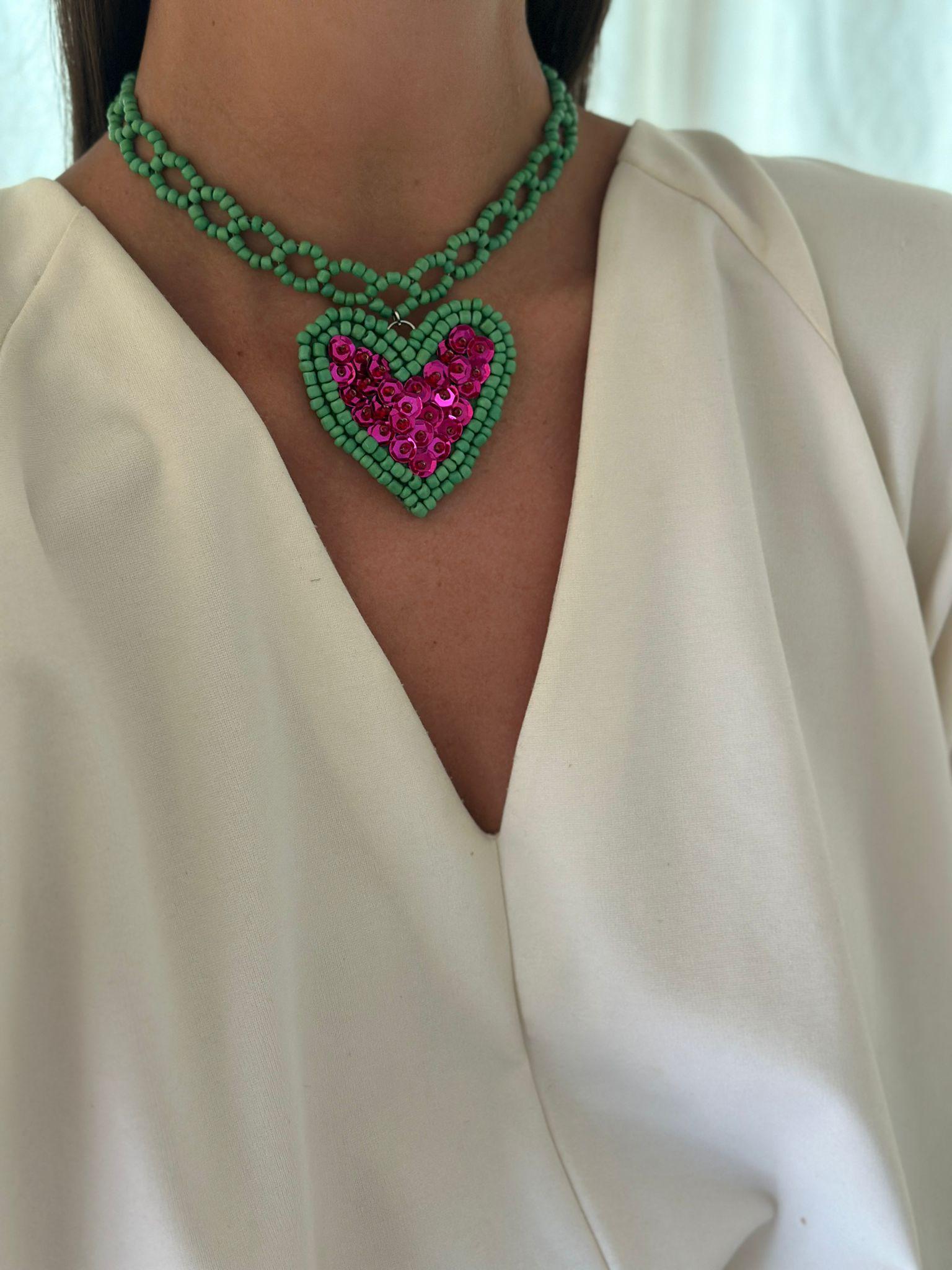 Collar Gossip verde talle unico