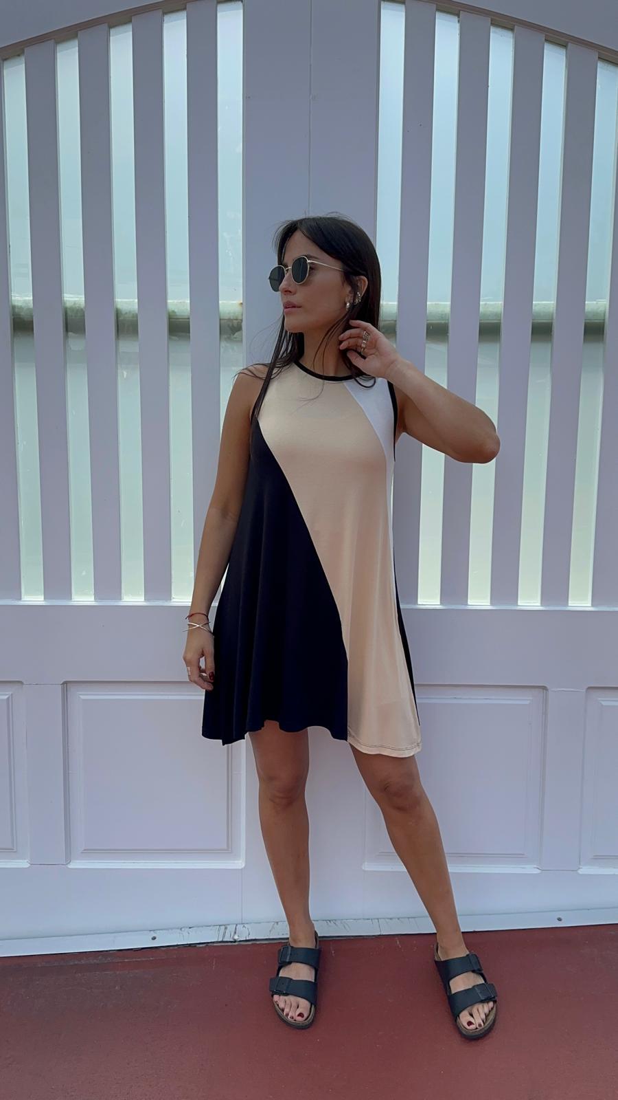 Vestido Madison beige talle unico