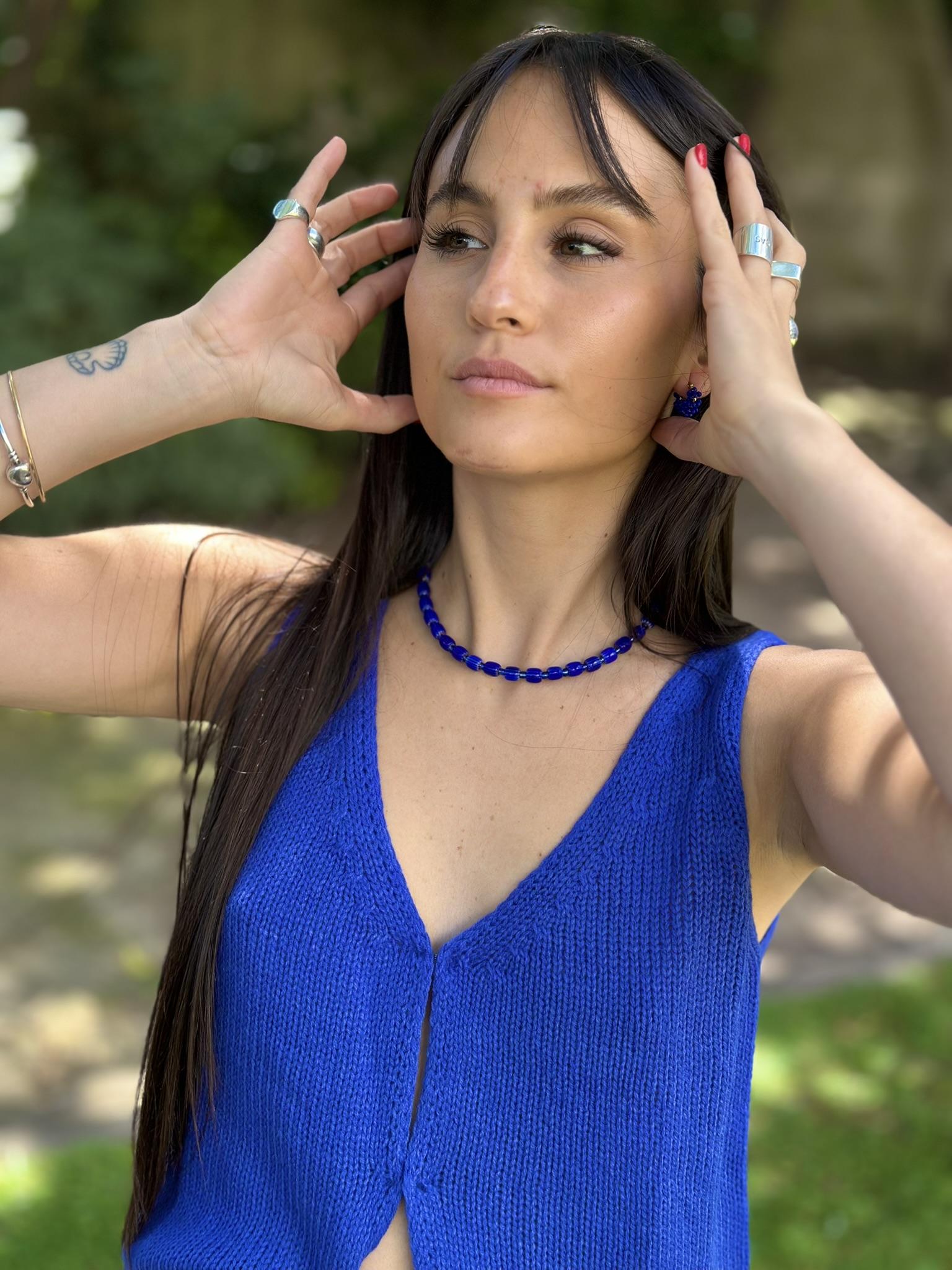 Collar Salsa azul talle unico
