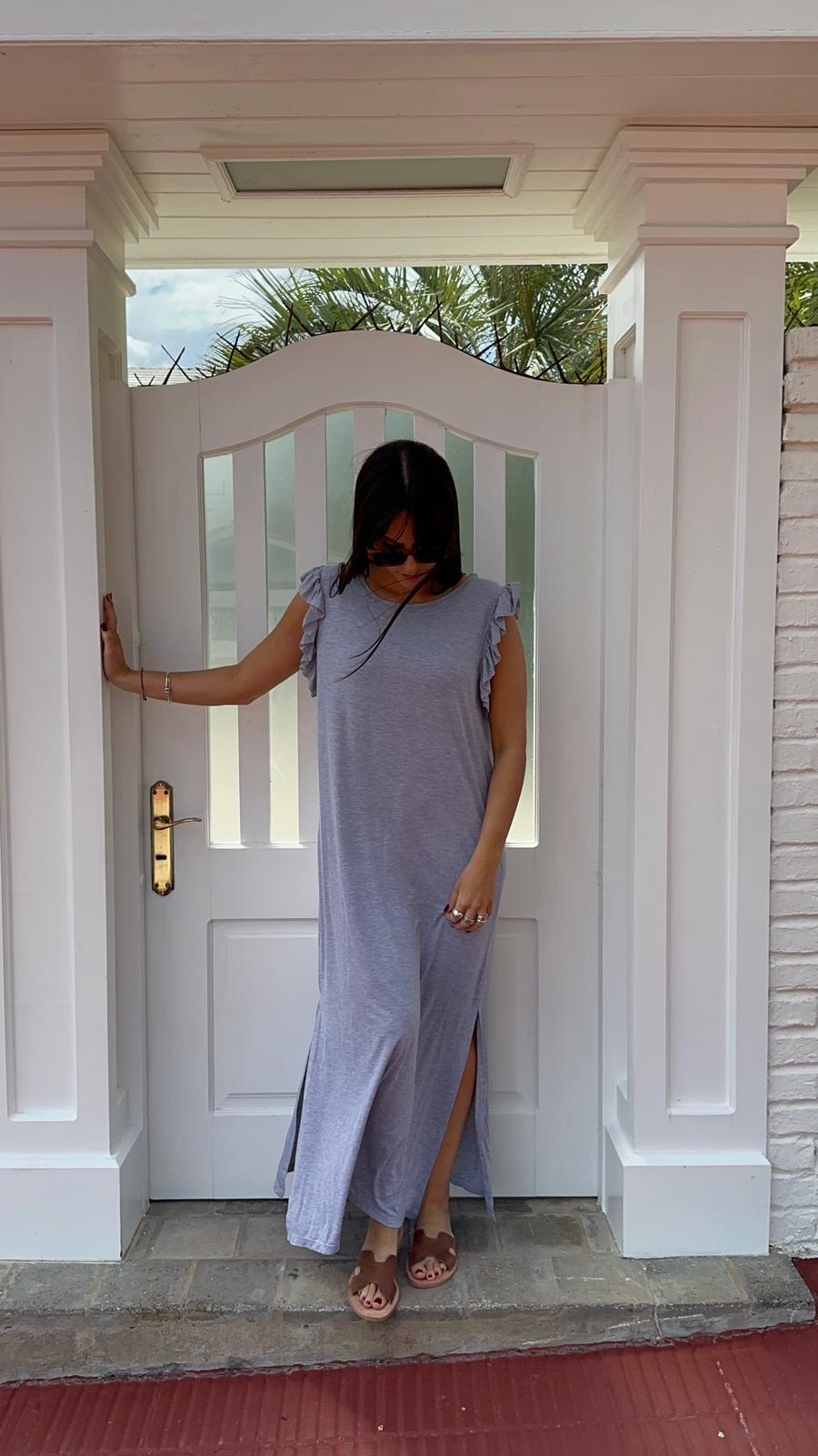 Vestido Filippa gris melange talle unico