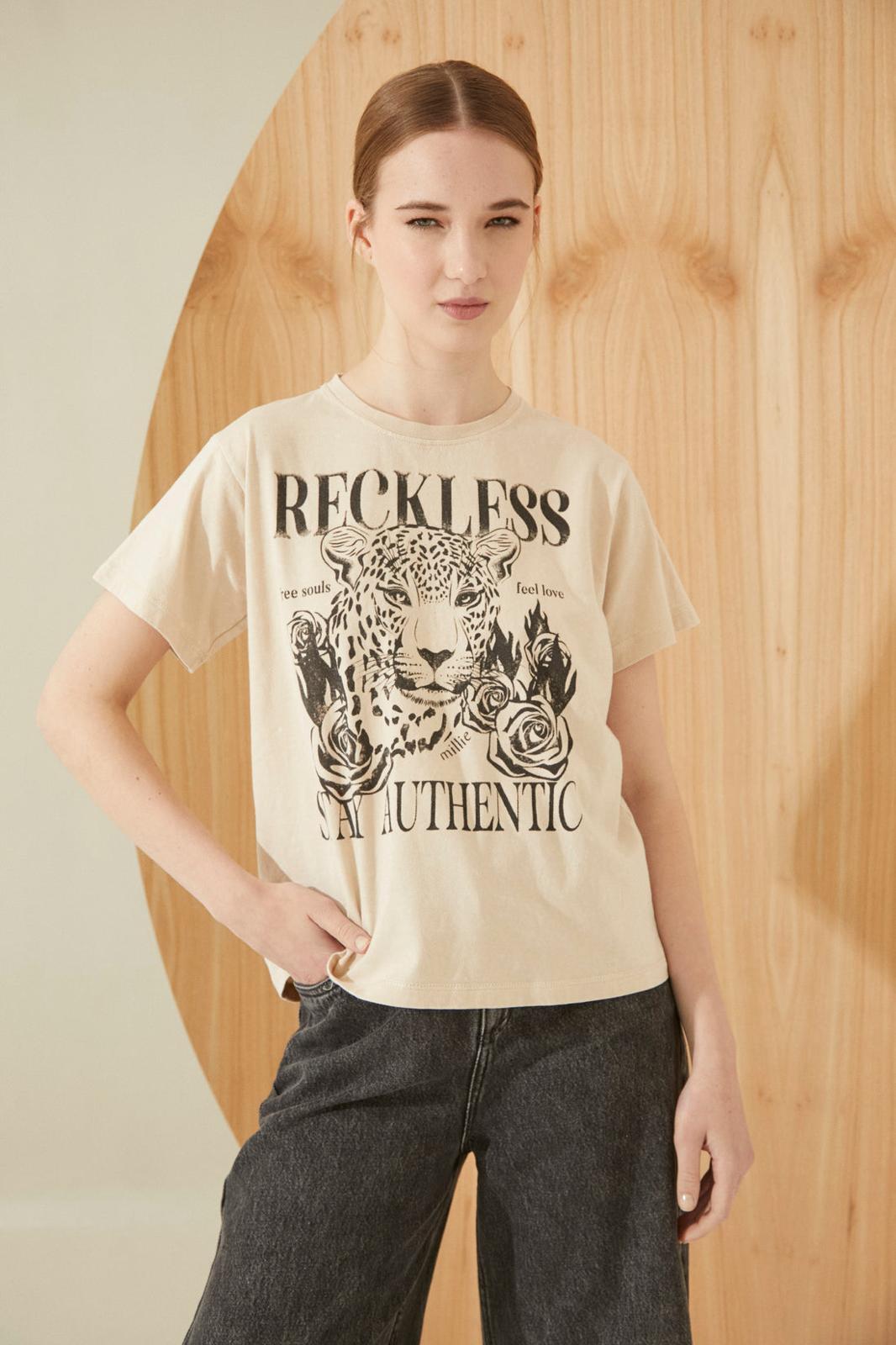 REMERA RECKLESS beige s/m