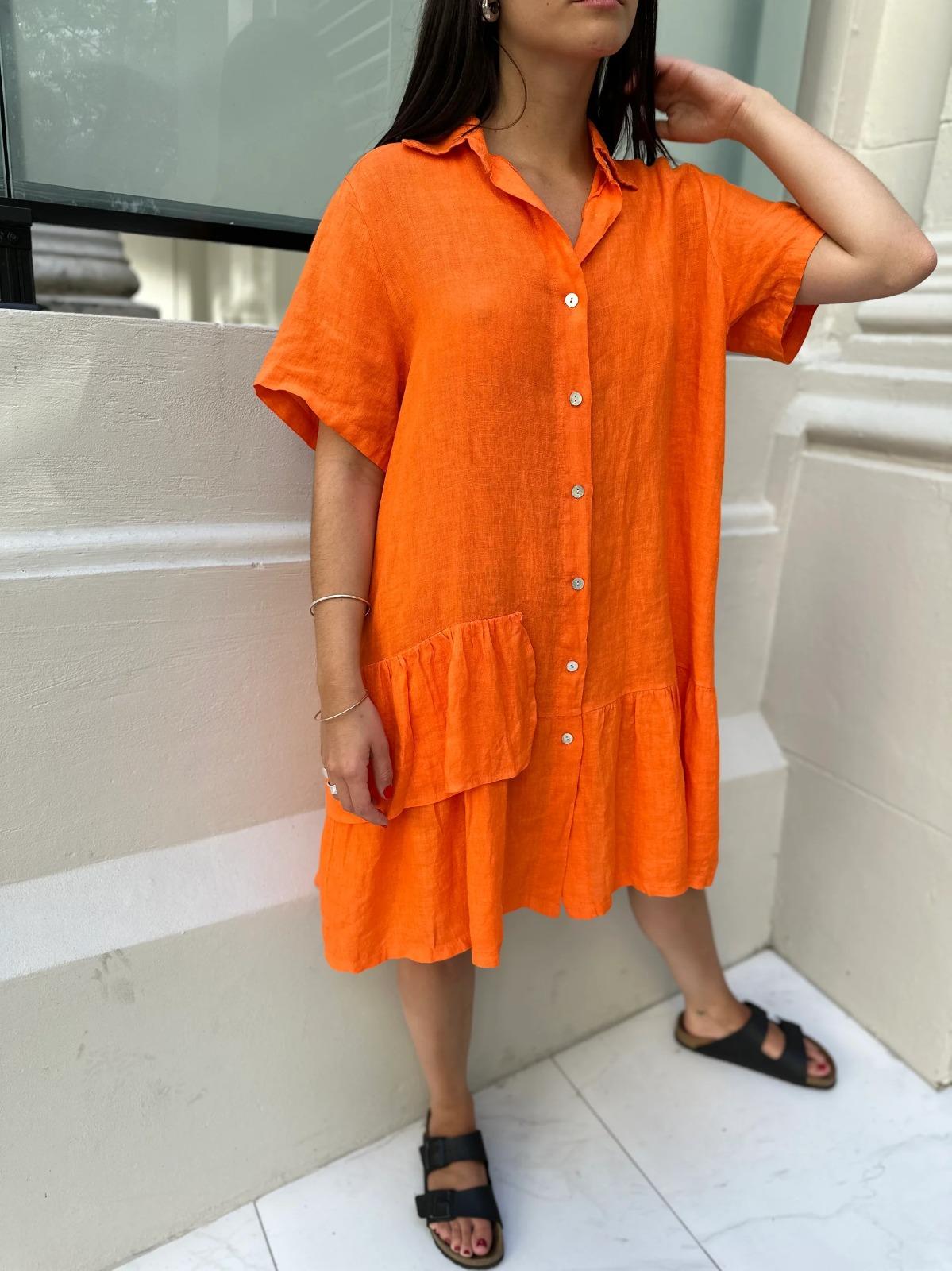 Vestido Genova naranja talle unico