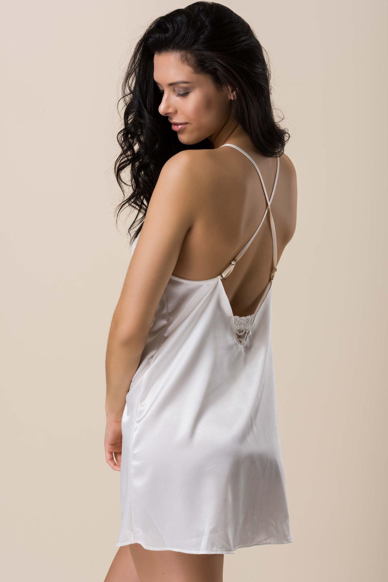 Anastasia - Camisón de seda con encaje natural s