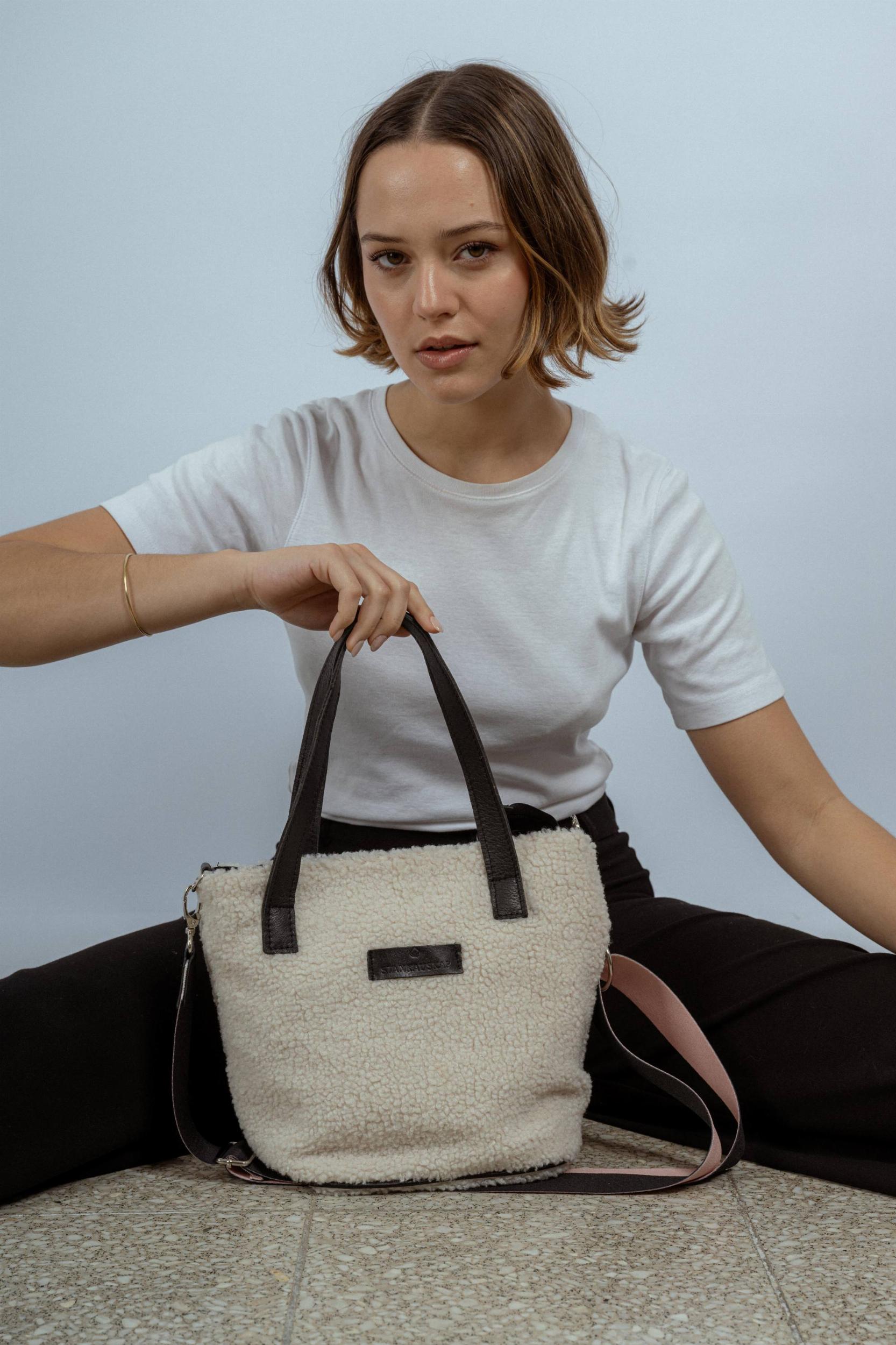 Cartera de corderito Lucy beige n/a