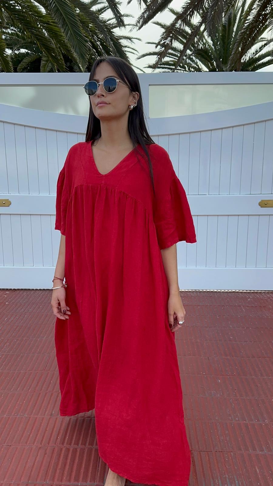 Vestido Puglia rojo talle unico