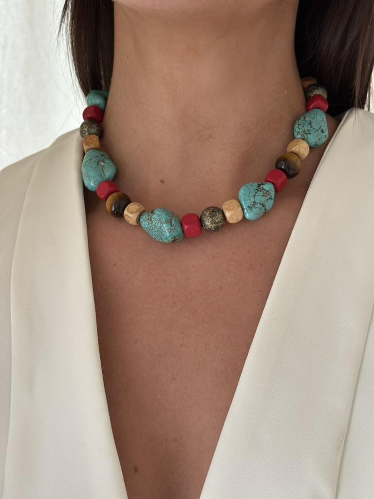 Collar Coe turquesa talle unico